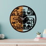 Wallity Reloj de Pared Decorativo de Madera Nogal y Negro